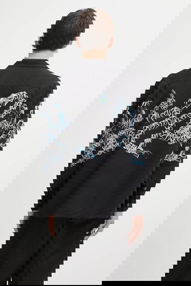 Риза WACKO MARIA Hawaiian Long Sleeve Snake Skeleton Print Shirt Черно | 25FW.WMS.HI04, 2