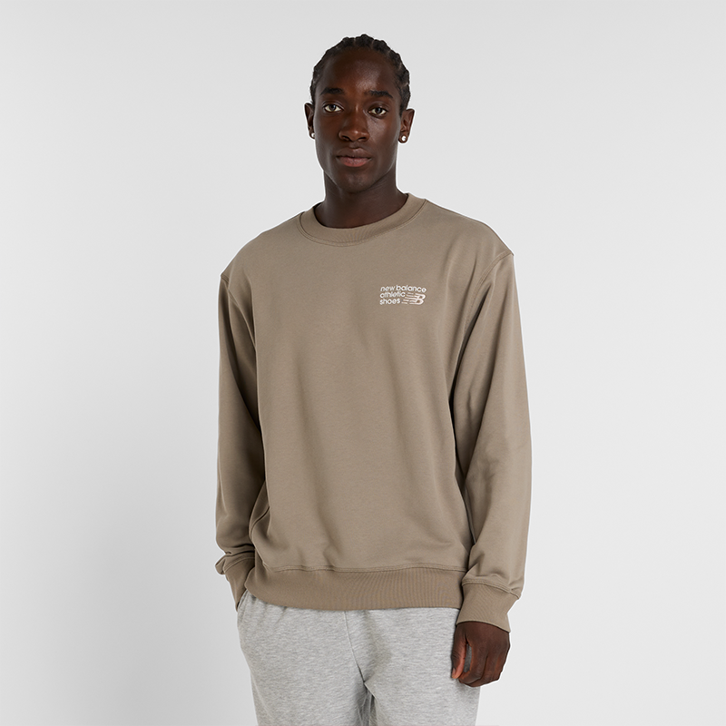 Пуловер New Balance New Balance Athletics Crewneck Sweatshirt Кафяво | NBMT41547DOK, 0
