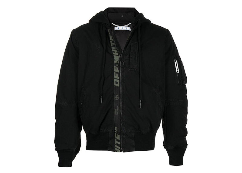 Яке бомбър Off-White Vintage Cotton Bomber Jacket Черно | OMEH028R21FAB0011001, 0