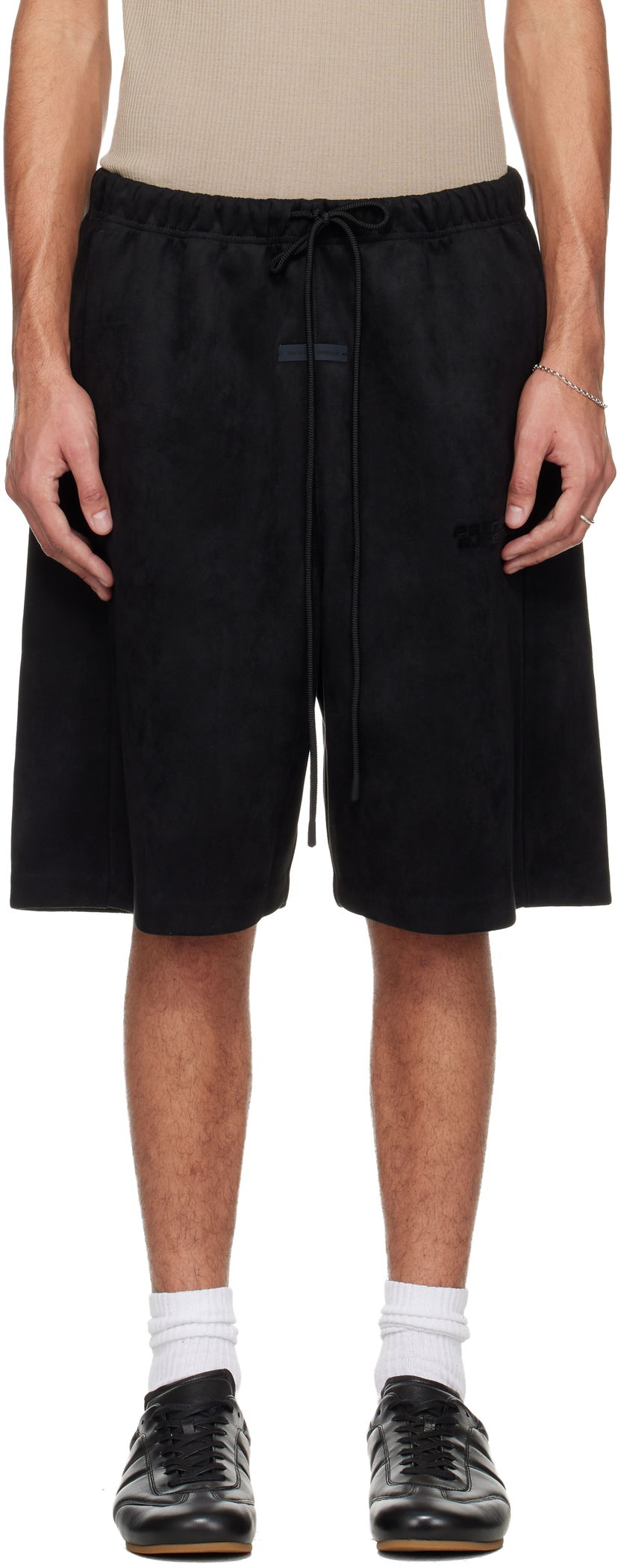 Къси панталони Fear of God Holiday Faux-Suede Fleece Relaxed Shorts Черно | 160HO254691F