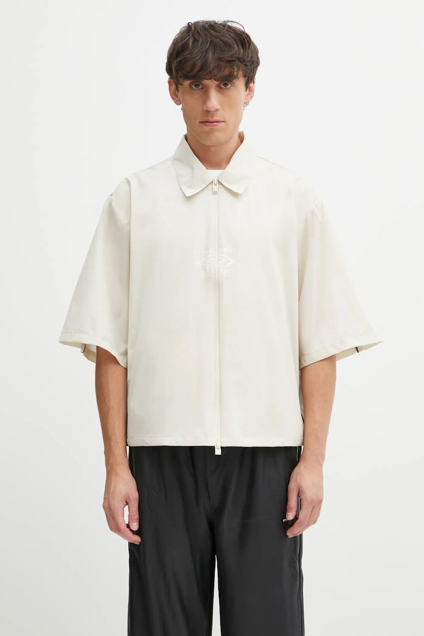 Риза Rains Rains x Umbro regular fit collared short sleeve overshirt Бежово | 20910.140