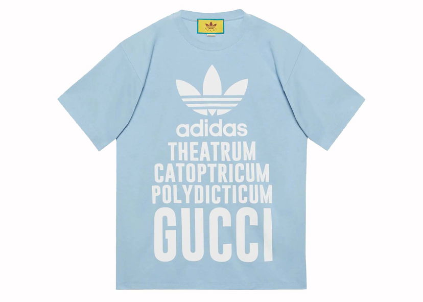 Тениска Gucci x Adidas T-Shirt Blue Синьо | 616036 XJEW2 4709