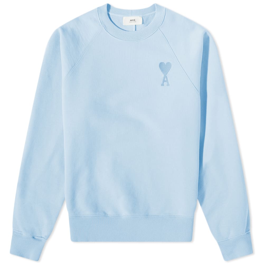 Суитчър AMI Tonal Heart Crew Sweat Синьо | USW002-747450, 0