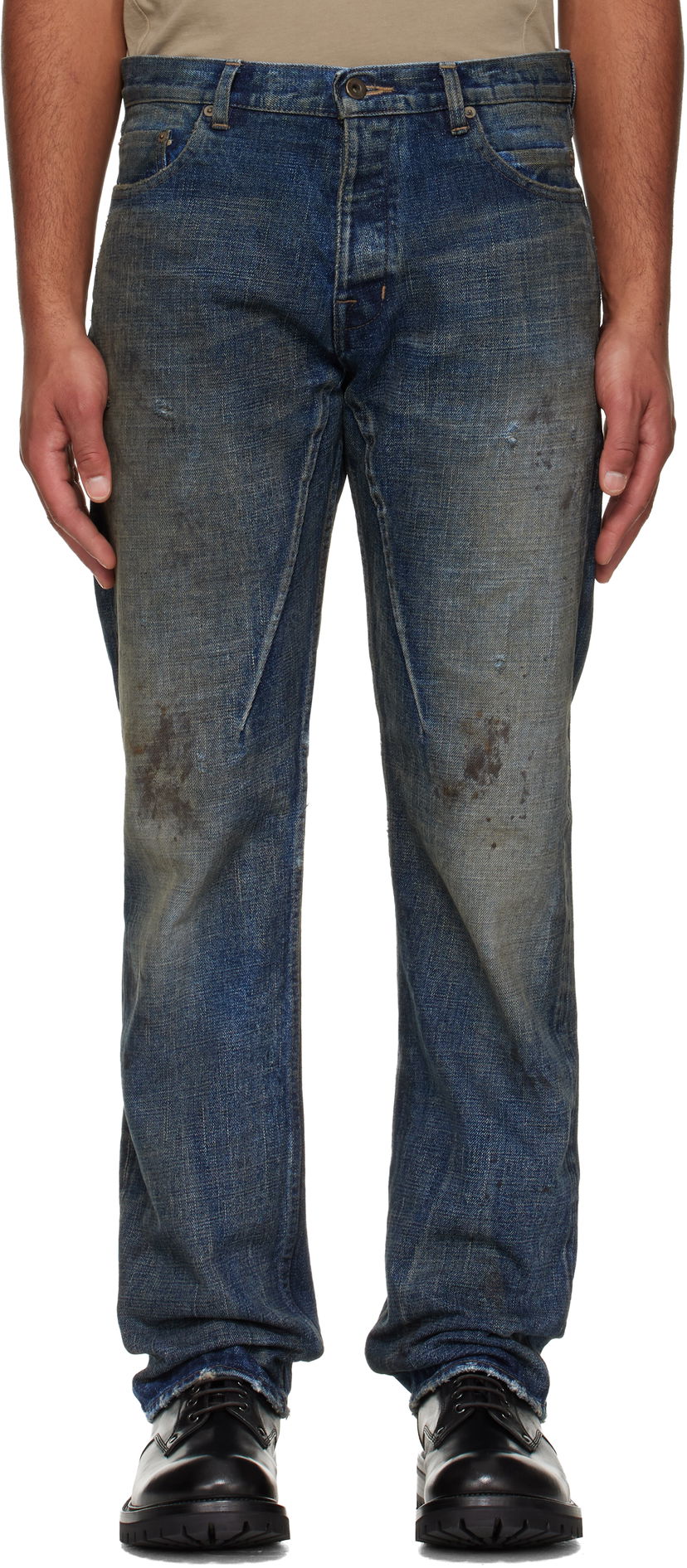 Дънки Rick Owens Rick Owens DRKSHDW Concordians Kurdt Jeans Синьо | DL02E2399 HVWJP