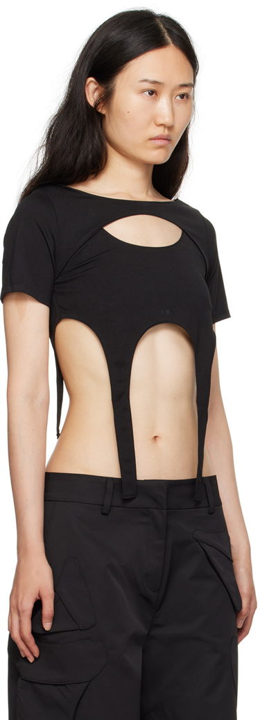 Съкратен топ HELIOT EMIL Harness Cutout T-Shirt Черно | HE_W_13_042_BLK01, 1