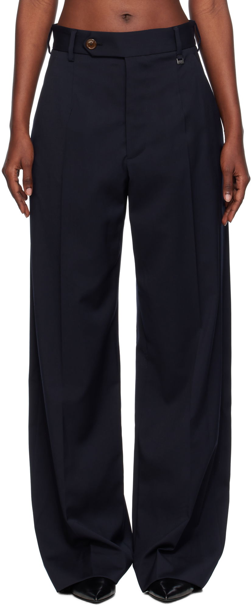 Панталони Vivienne Westwood Vivienne Westwood Lauren Wide-Leg Trousers Тъмно синьо | 1F01000Z-W018V-