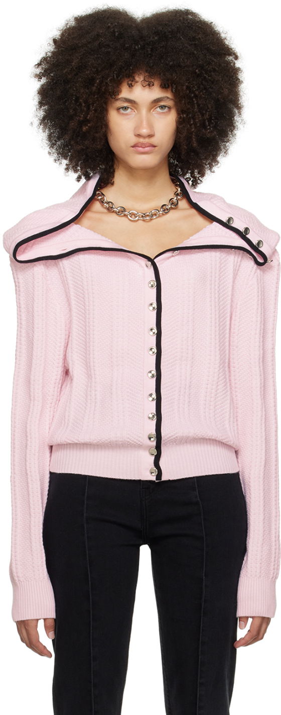 Pink Ruffle Necklace Cardigan