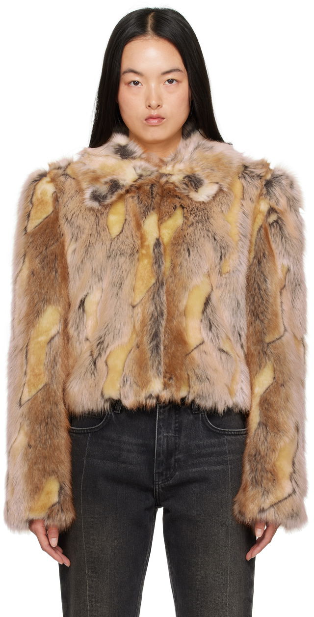 Paneled Faux-Fur Jacket