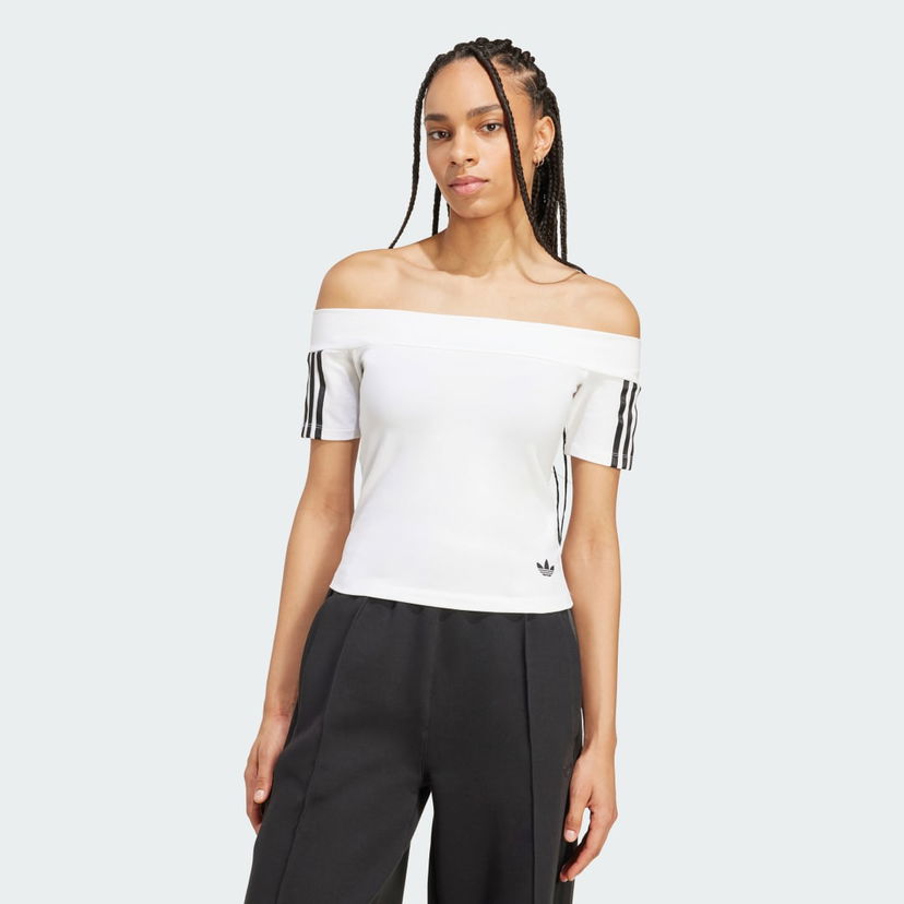 Тениска adidas Performance Adicolor Bandeau Off-The-Shoulder Tee Бяло | JV9741