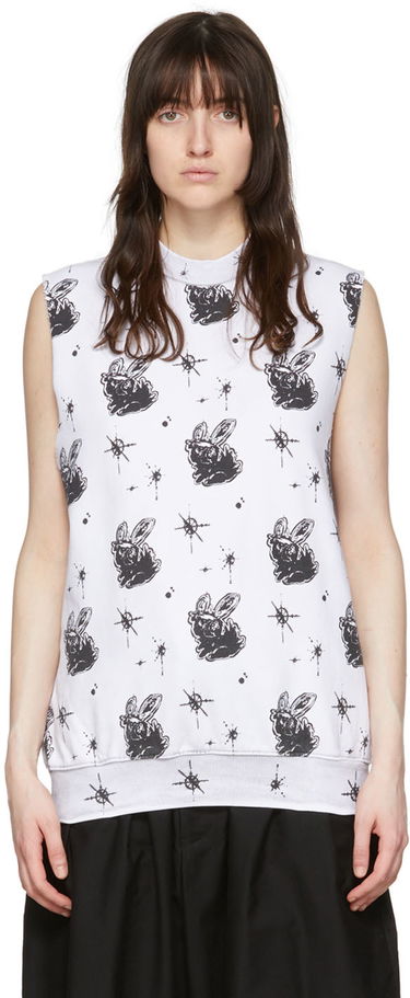 Потник We11done We11done Graphic Print Tank Top Бяло | WD-TV1-22-559-U-WH, 0
