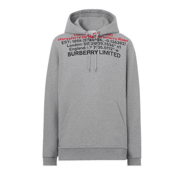 Суитчър Burberry Location Print Hoodie Сиво | 8048283, 0