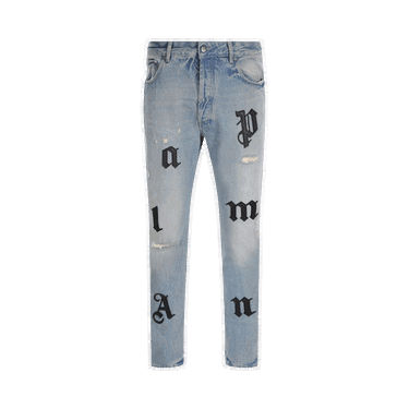 Дънки Palm Angels Logo Patch Classic 5 Pocket Jeans Синьо | PMYA033F22DEN0034510, 0