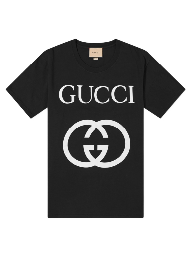 Тениска Gucci Interlocking GG Print Tee Черно | 493117-X3Q35-1289