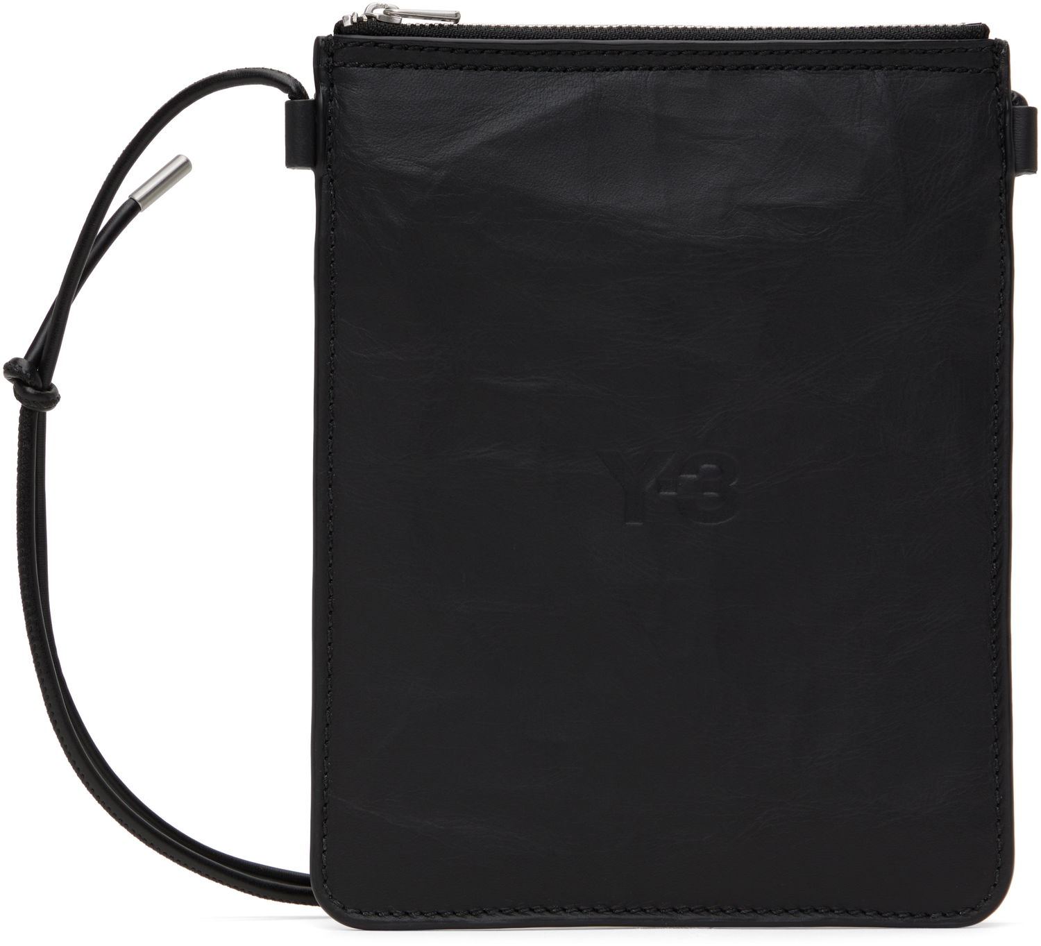 Чанта през рамо Y-3 Y-3 Leather Crossbody Pouch Черно | JD2914, 0