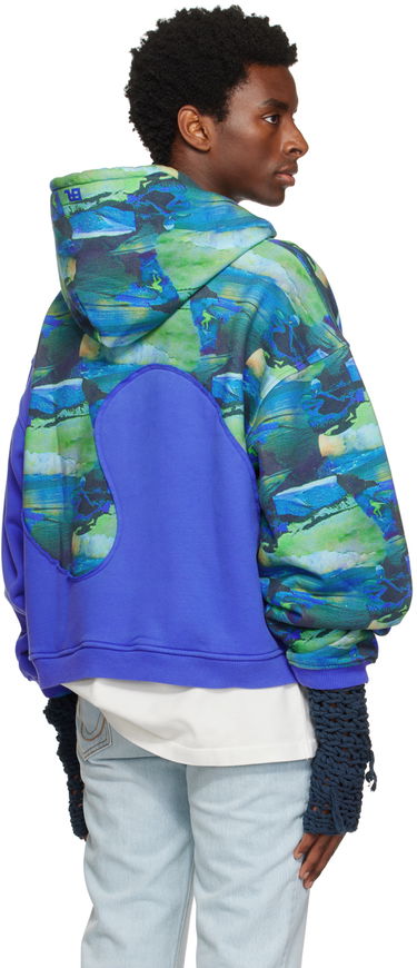 Суитчър ERL Paneled Graphic Hoodie Синьо | ERL06T038, 2