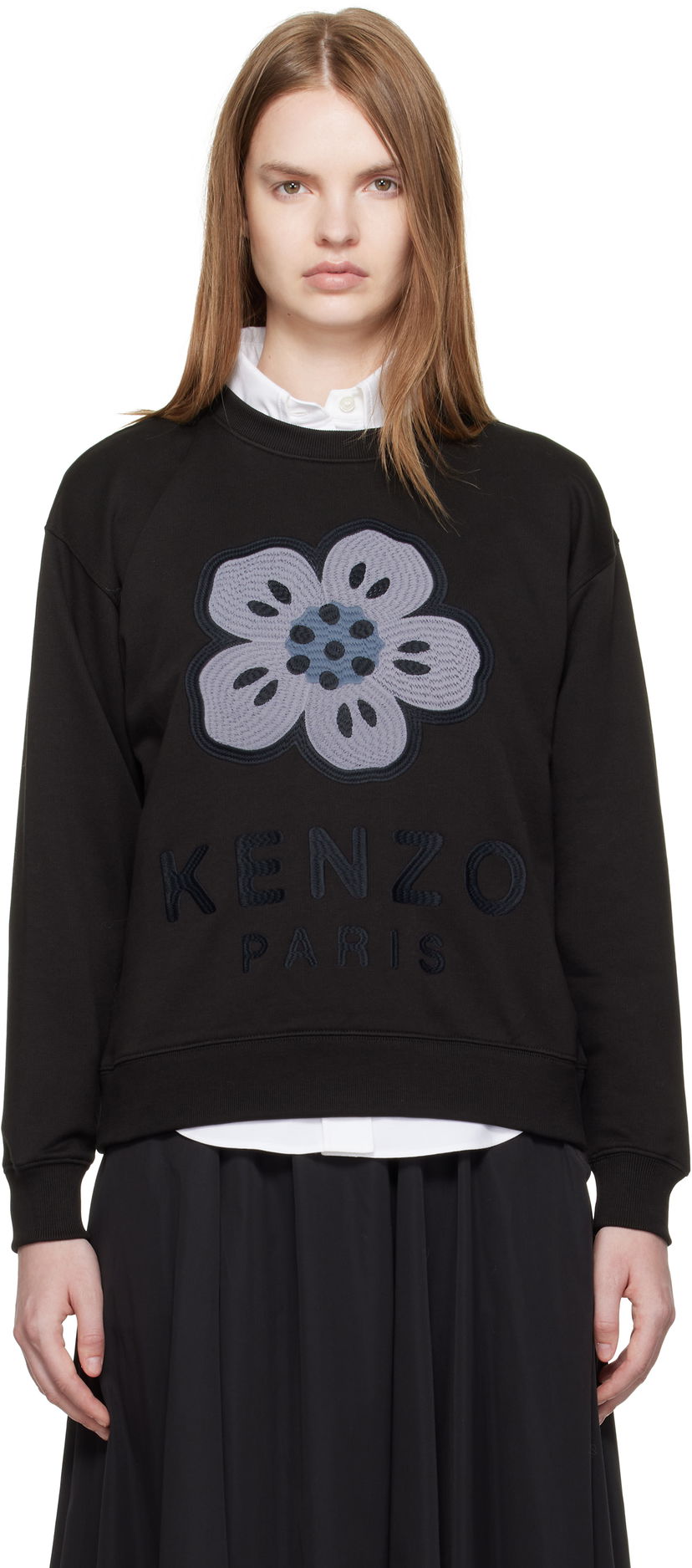 Суитчър KENZO Kenzo Paris 'Boke Flower' Embroidered Sweatshirt Черно | FF62SW2554MF