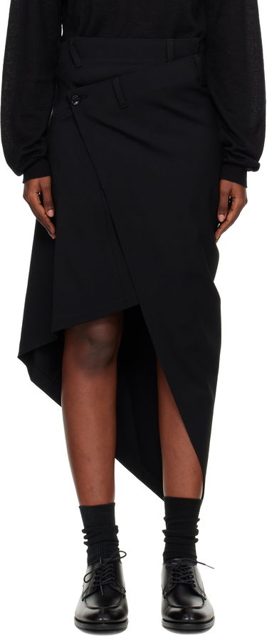 Пола Junya Watanabe Junya Watanabe Draped Wool Midi Skirt Черно | JP-S001-051-1, 0