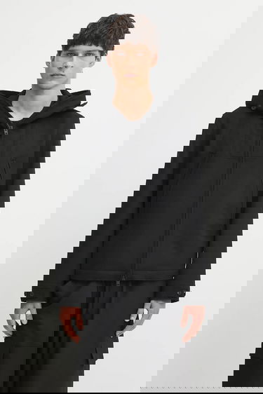 Яке Y-3 Y-3 Bonded Melton Hooded Jacket Черно | JX4821, 0