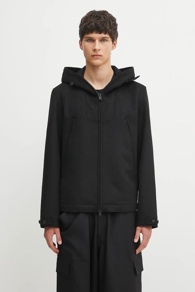 Y-3 Bonded Melton Hooded Jacket