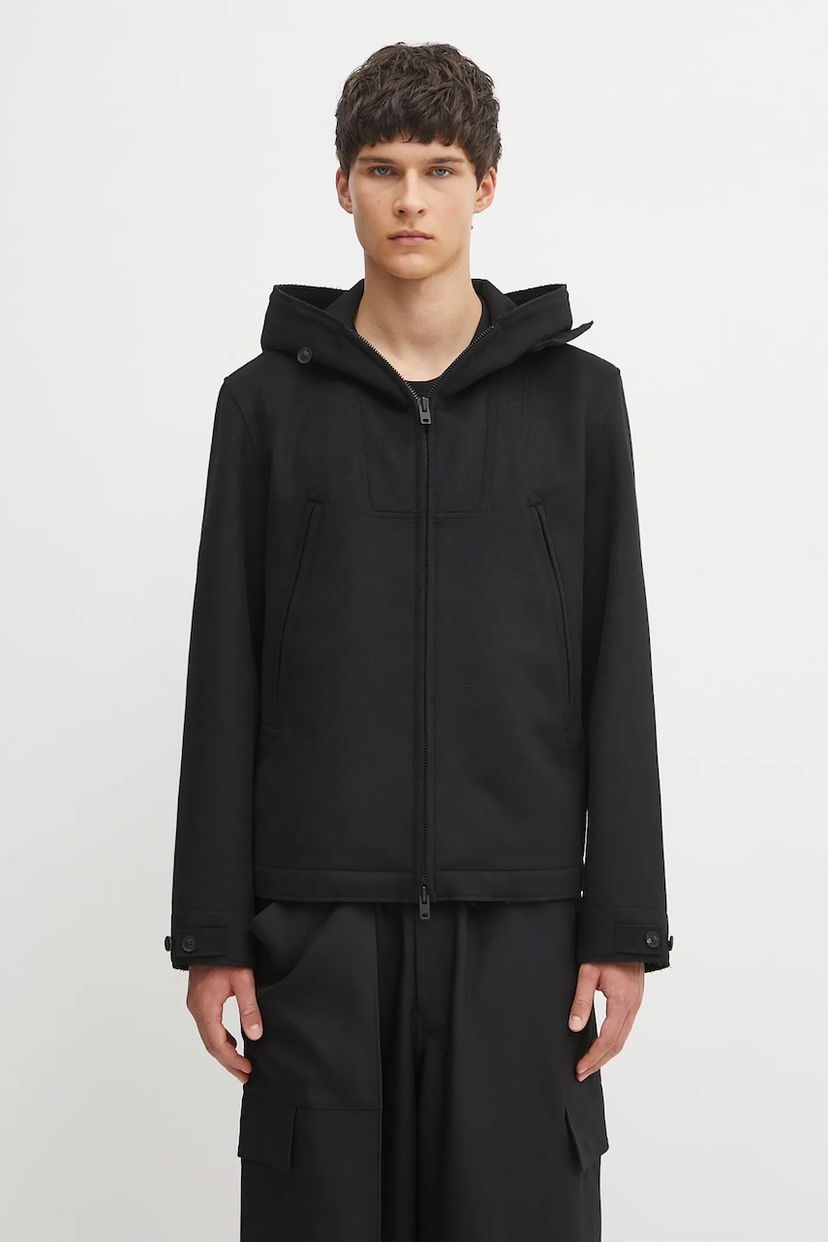 Яке Y-3 Y-3 Bonded Melton Hooded Jacket Черно | JX4821