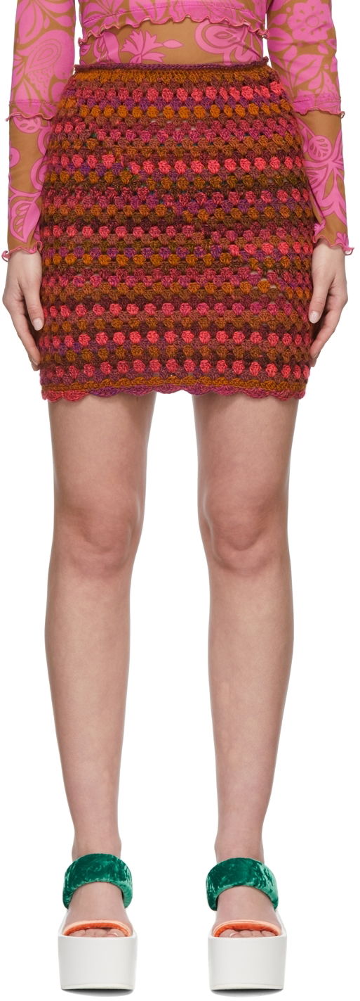 Пола Anna Sui Anna Sui Konry K Edition Ombre Crochet Miniskirt Многоцветен | 222N10, 0