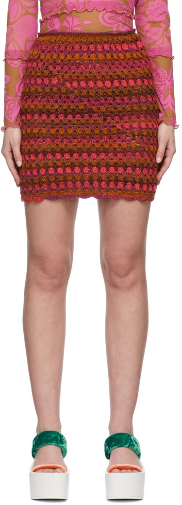 Пола Anna Sui Anna Sui Konry K Edition Ombre Crochet Miniskirt Многоцветен | 222N10, 0