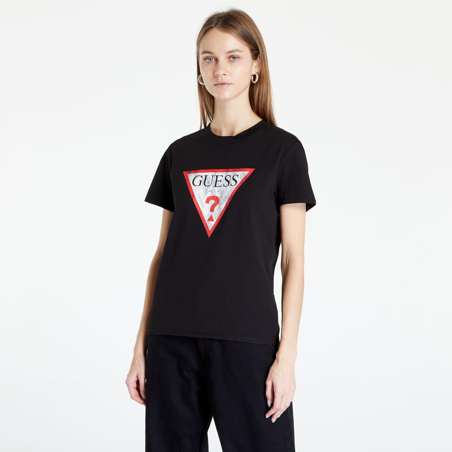 Тениска GUESS Front Logo T-Shirt Черно | W2BI69K8FQ1-JBLK, 0