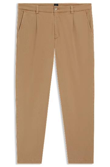 Панталони BOSS Tapered-Fit Stretch Twill Trousers Бежово | 50546894, 0