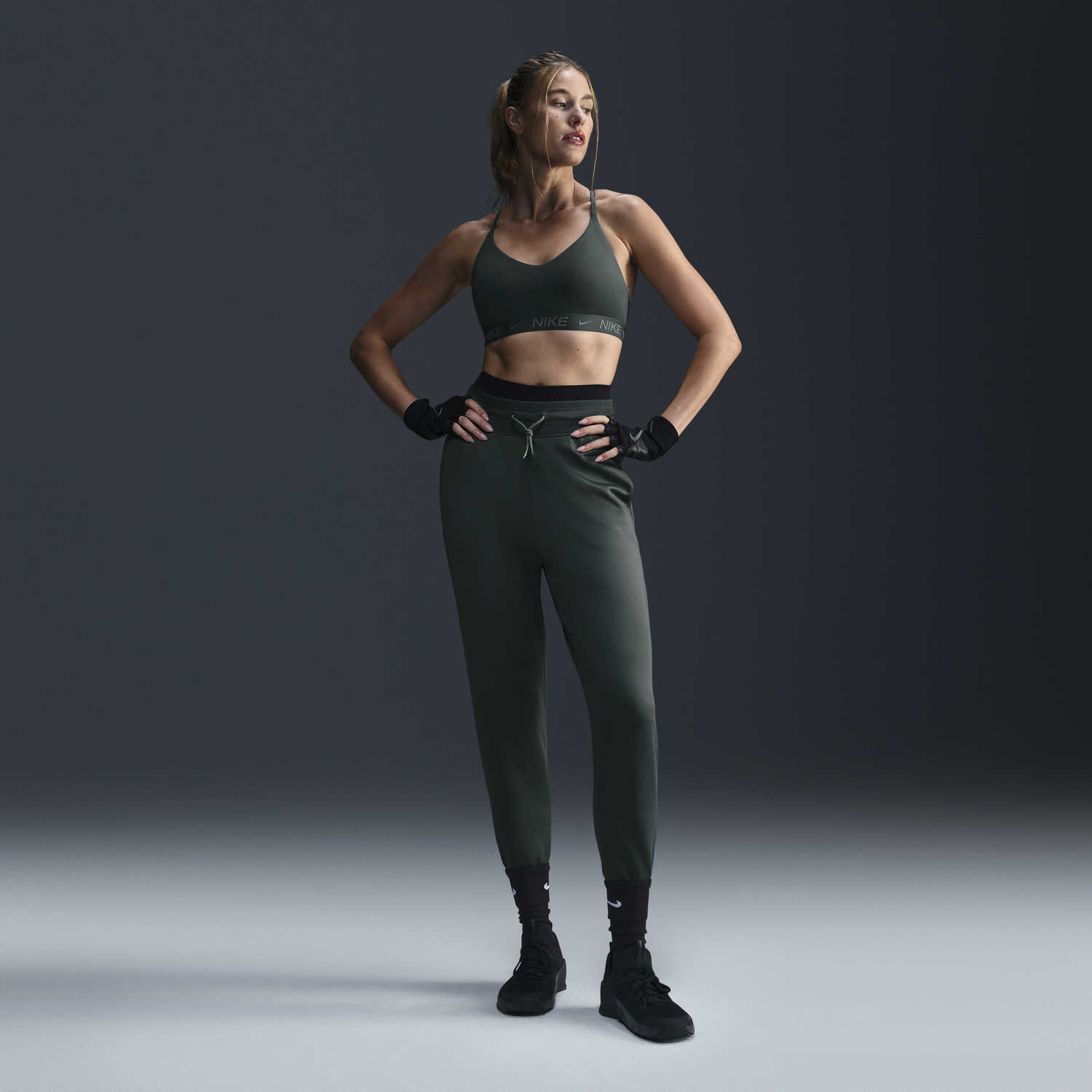 Спортни панталони Nike 7/8 Running Pants Therma-FIT One Зелено | FB5431-338, 0