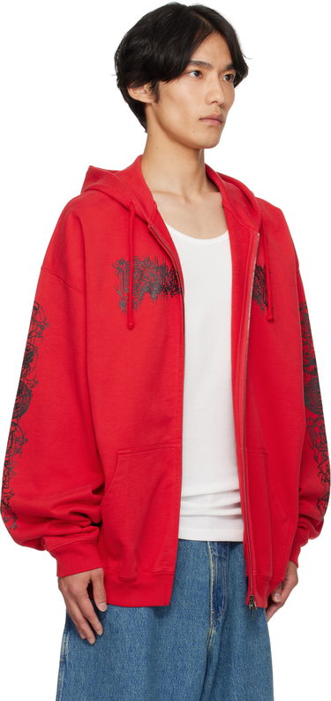 Суитчър VETEMENTS Vetements Cradle of Filth Oversized Zip-Up Hoodie Червено | UCF76ZU300R, 1