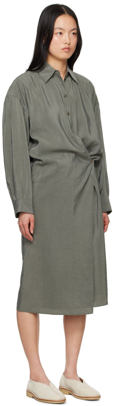 Pокля LEMAIRE Lemaire Twisted Midi Dress Зелено | DR1024 LF208, 1