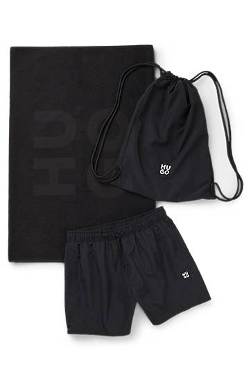 Бански BOSS Swim shorts, beach towel and bag set Черно | 50540187, 0