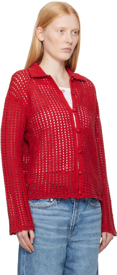 Пуловер rag & bone Rag & Bone Khloe Knit Cardigan Червено | WAS25P020BR20, 1