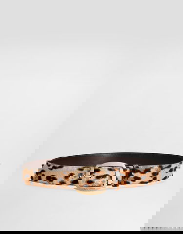 Колани Dolce & Gabbana Dolce & Gabbana Calf Hair Leopard Print Belt Бежово | BE4609AV769HK5JF, 2
