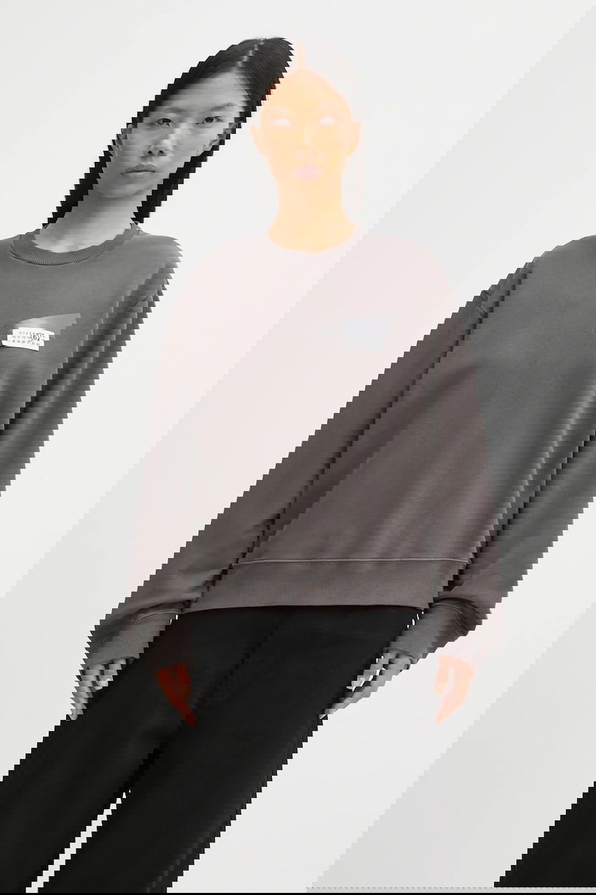 Суитчър Maison Margiela MM6 Maison Margiela Crewneck Sweatshirt with Appliqué Сиво | S62GU0143.M25024.810, 0