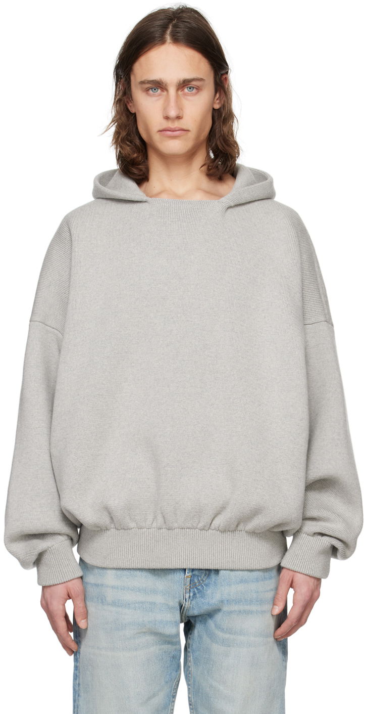 Суитчър Fear of God Gray Jacquard Hoodie Сиво | FG820-2272WOL