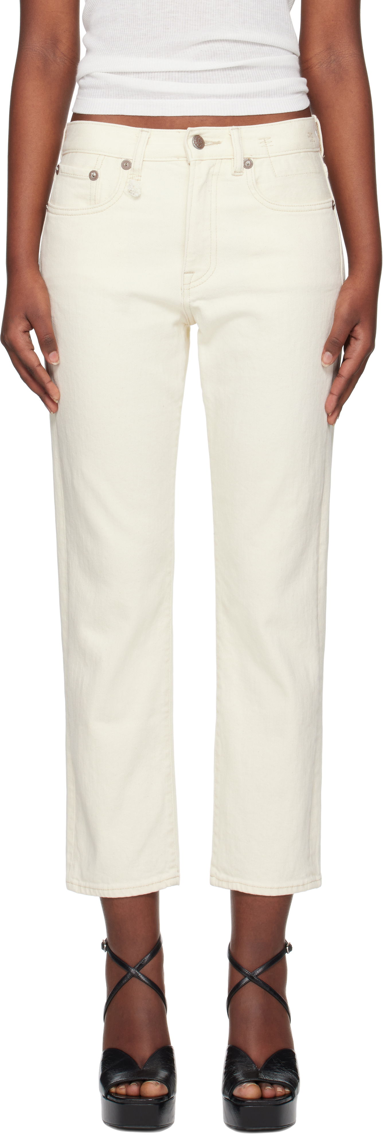 Дънки R13 R13 Romeo Cropped Jeans Бяло | R13WD103-D282A, 0