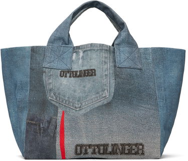 Голяма пазарска чанта Ottolinger Ottolinger Denim Maxi Tote Bag Синьо | 12890042801, 0