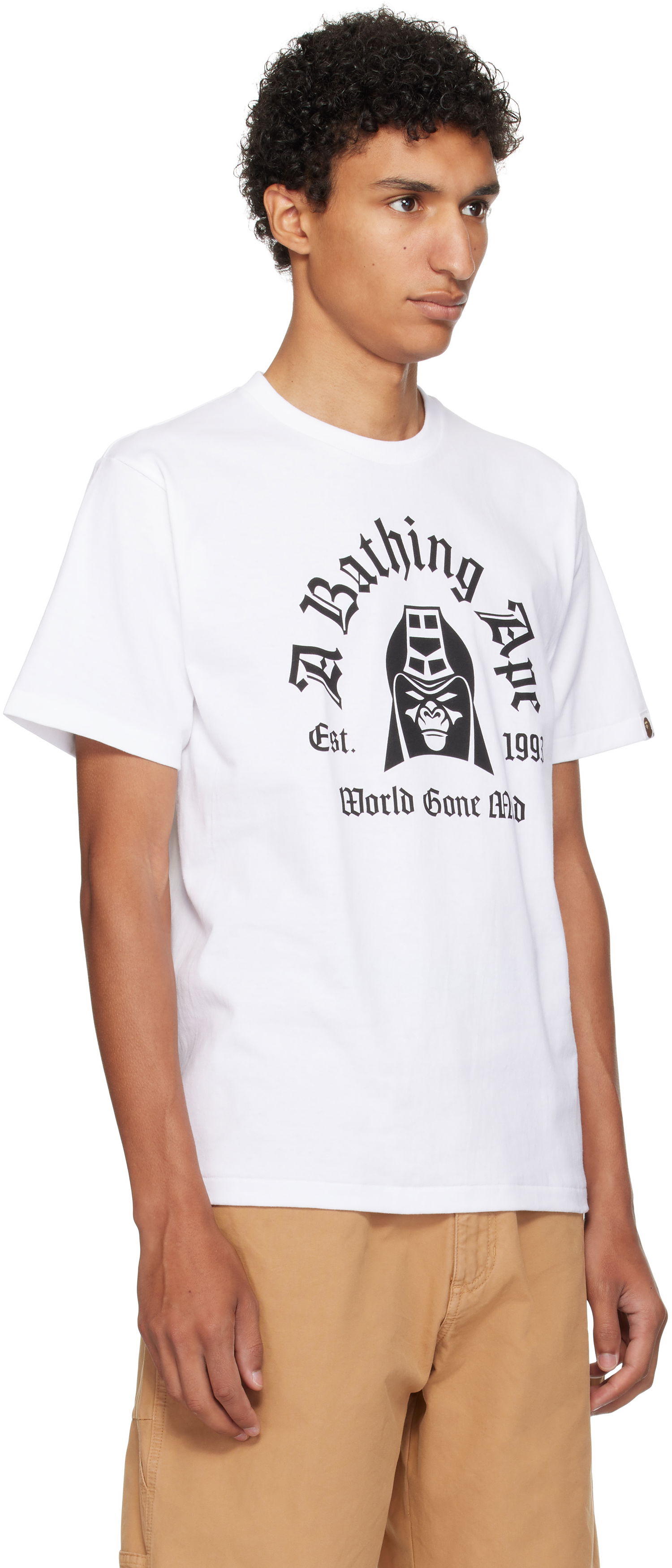 Тениска BAPE Printed Mad General College T-Shirt Бяло | 001TEL301059M, 1