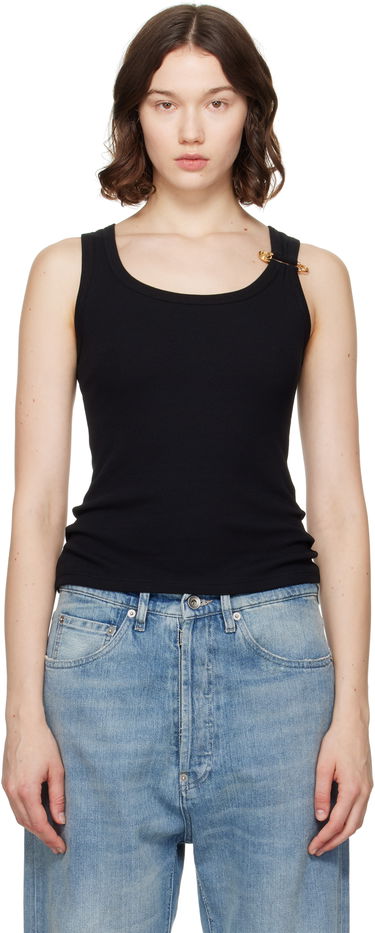Потник Versace Versace Safety Pin Ribbed Tank Top Черно | 1020463_1A15333, 0