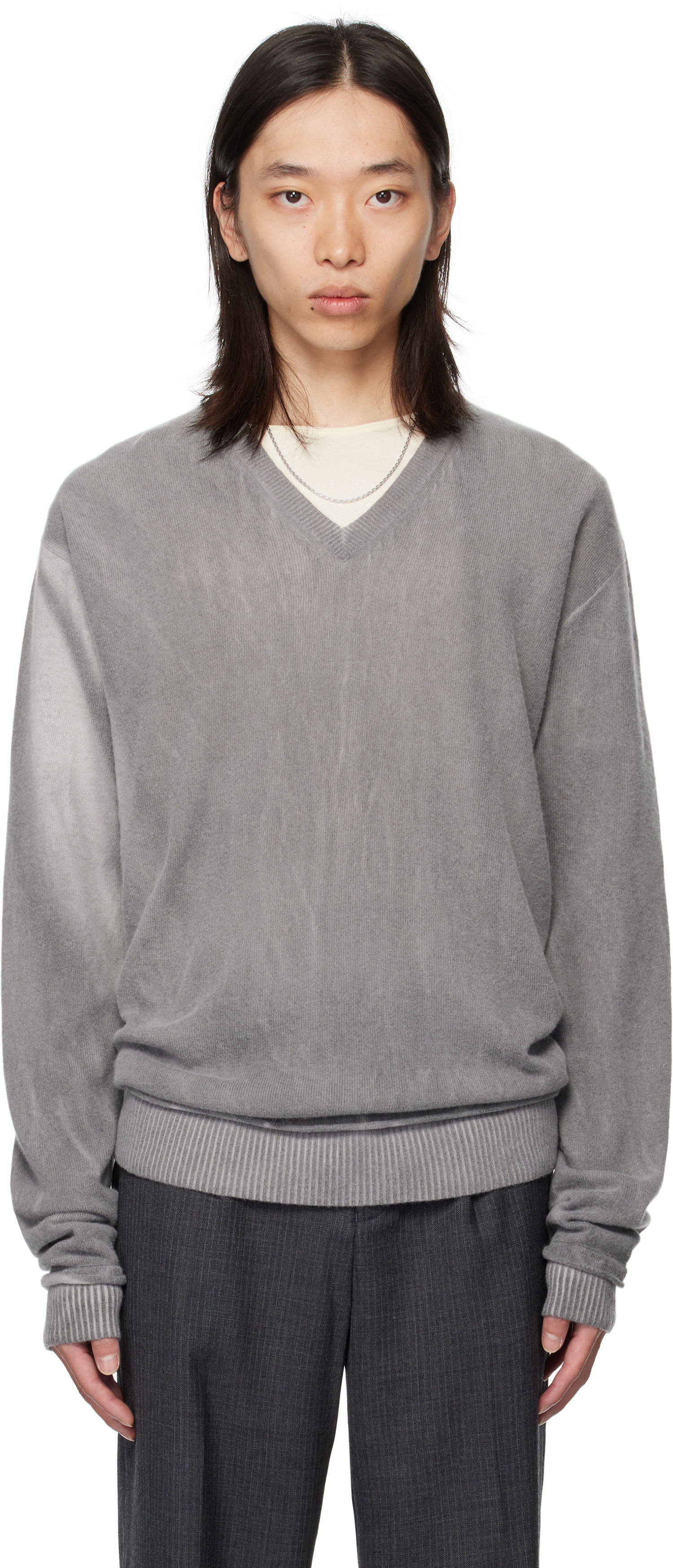 Пуловер OUR LEGACY Our Legacy Parallel V-Neck Sweater Сиво | M4253PGS, 0