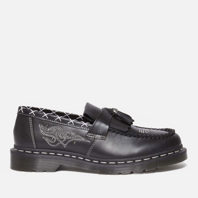 Кецове и обувки Dr. Martens Men's Adrian Gothic Americana Leather Loafers Черно | 31626001