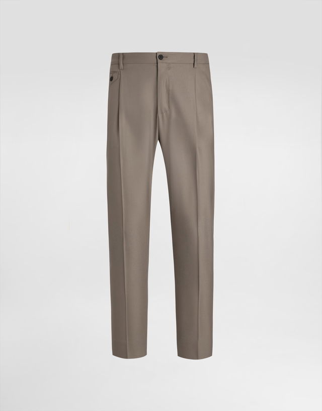 Dolce & Gabbana Double-fold Wool Canvas Trousers