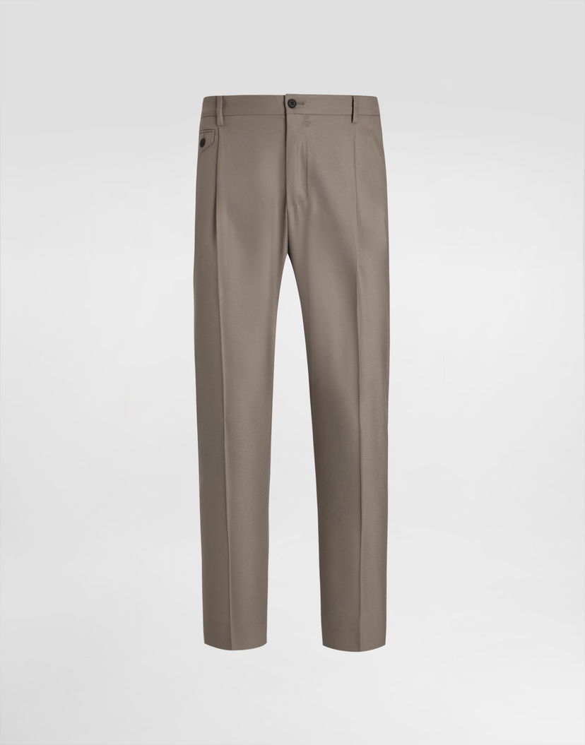Панталони Dolce & Gabbana Dolce & Gabbana Double-fold Wool Canvas Trousers Бежово | GV4EETFURK8M3725