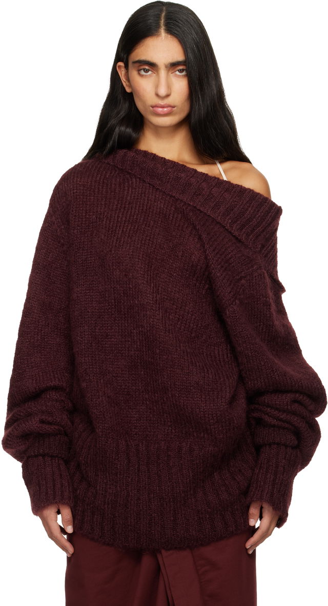 Dries Van Noten Oversized Mohair Off-Shoulder Sweater