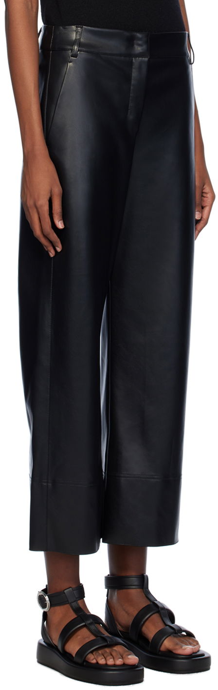 Панталони Max Mara Max Mara Faux-Leather Wide Leg Pants Черно | 2419781021600 MM13037, 1