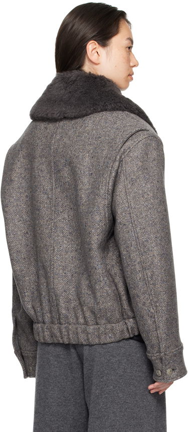 Яке бомбър Stella McCartney Wool Trimmed Jacket Сиво | 6601003EJ670, 2