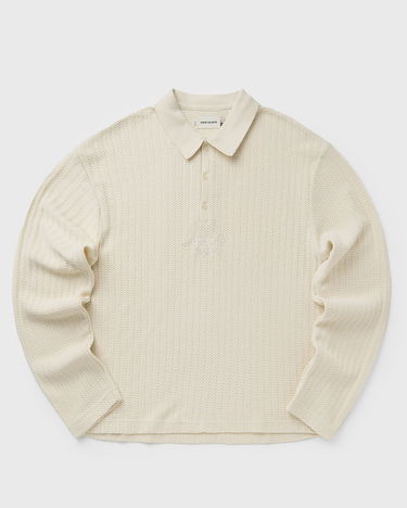Поло тениска Honor The Gift Textured Long Sleeve Knit Polo Бежово | HTG250340-BONE, 0