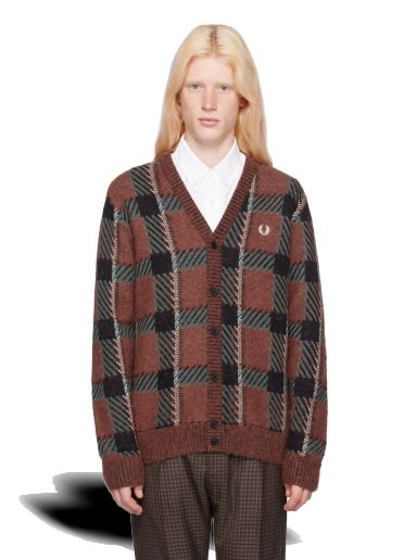 Пуловер Fred Perry Glitch Cardigan Кафяво | K6531-S54