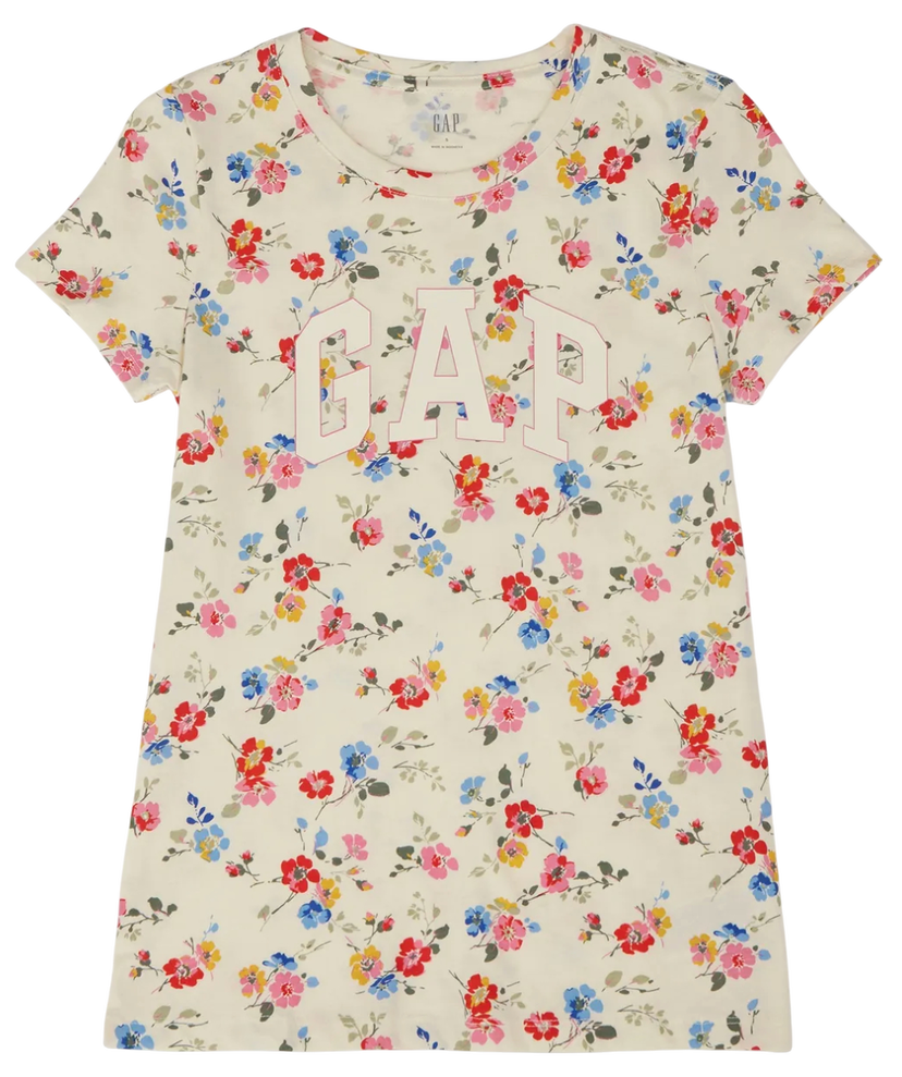 Тениска GAP Floral Print Classic Logo T-Shirt Многоцветен | 776775-00